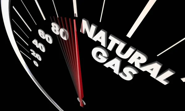 Природный газ Топливо Автомобиль Power Speedometer 3d Иллюстрация — стоковое фото