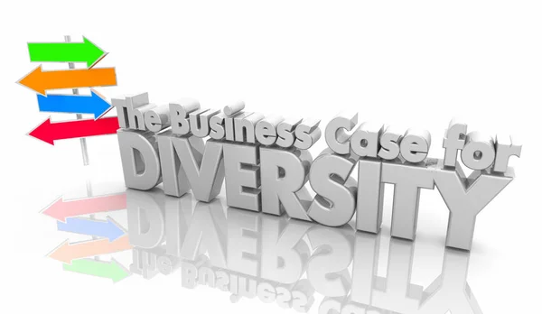 Il business case per la diversità Segni freccia inclusione 3D Illustrazione — Foto Stock