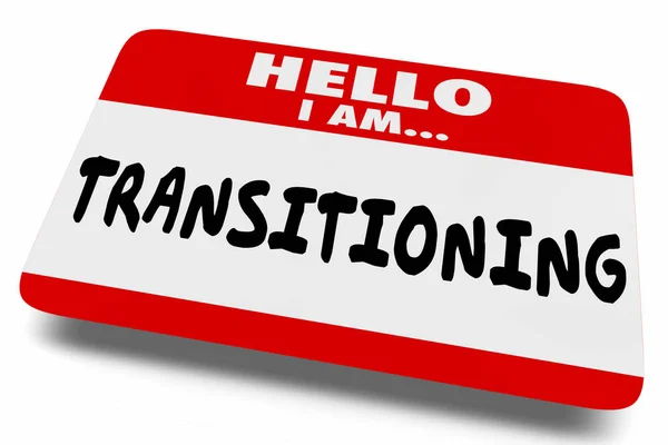 Transistierung ändern Geschlecht Identität Namensschild 3d Abbildung — Stockfoto