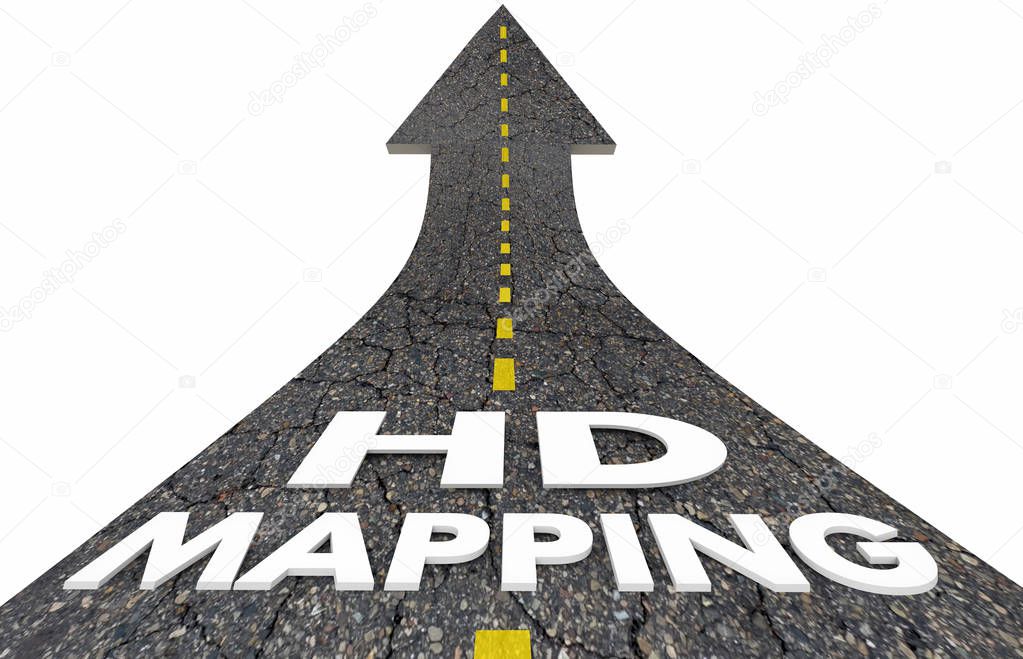 HD Mapping High Definition Geographic Software Road 3d Illustration