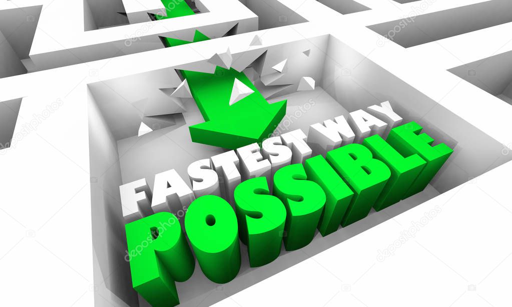 Fastest Way Possible Break Through Overcome Obstacles 3d Illustration