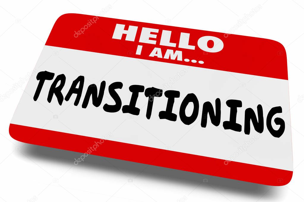 Transistioning Change Gender Identity Name Tag 3d Illustration