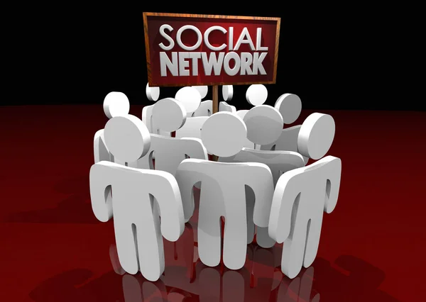Conexiones de redes sociales Grupos de personas Ilustración 3d — Foto de Stock