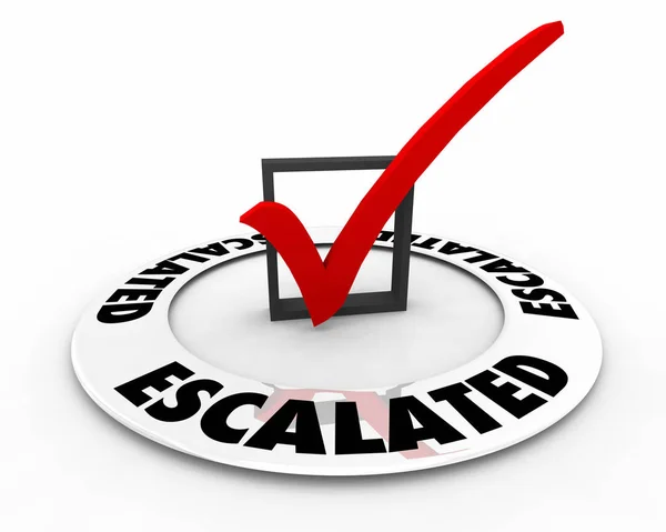 Escalation Check Mark Box Word 3d Illustration — Stock Photo, Image