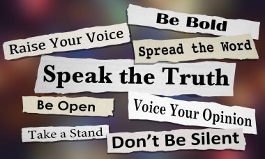Speak the Truth Share Opinion Spread Your Voice Headlines 3d Illustration clipart