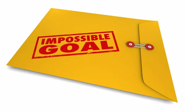 Impossible Goal Zor Zor Mücadele Zarfı 3d İllüstrasyon — Stok fotoğraf