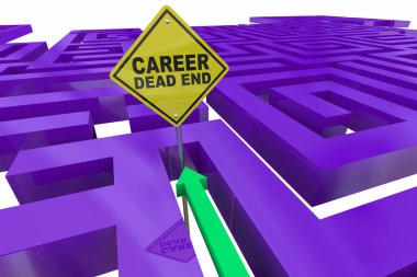 Kariyer Dead End İşaret No Promosyon İş İlerleme Labirent 3d İllüstrasyon