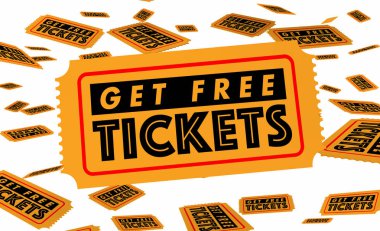 Ücretsiz Bilet Olay Konser Film Performans Win Yarışması 3d İllüstrasyon alın
