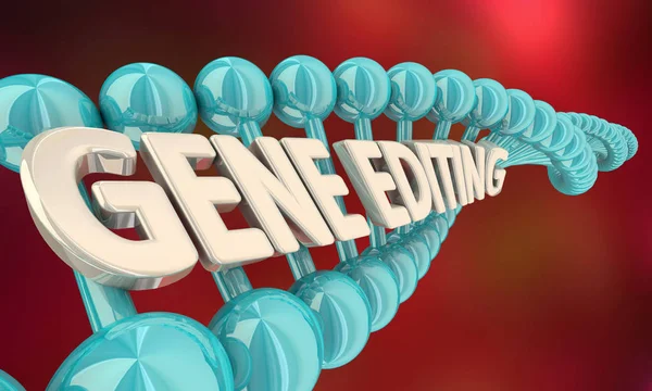 Gene Edição Genética Splicing Modificar DNA Palavras 3D Ilustração — Fotografia de Stock