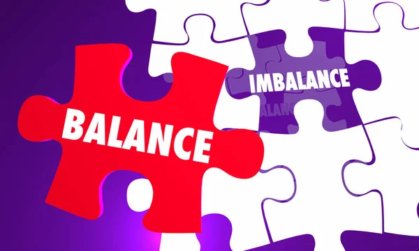 Balance Vs Déséquilibre Puzzle Égalité de traitement équitable Illustration 3d — Photo