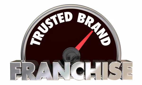 Franchising Opportunity Business Trusted Brand Tachimetro 3d Illustrazione — Foto Stock