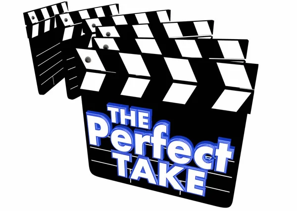 Der perfekte Take-Film Filmdreh clapper 3D Illustration — Stockfoto