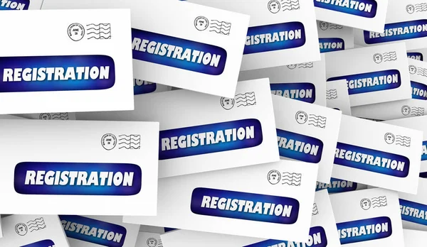 Registration Signing Up Confirmation Message Envelope 3d Illustration — Stock Photo, Image