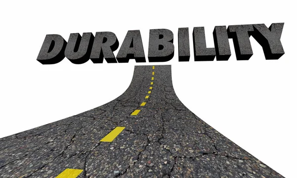 Durabilité Résistance Longévité Longévité Route Word 3d Illustration — Photo