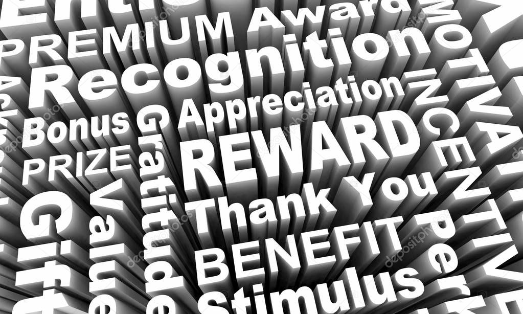 Reward Incentive Recognition Appreciation Gift Words 3d Illustration
