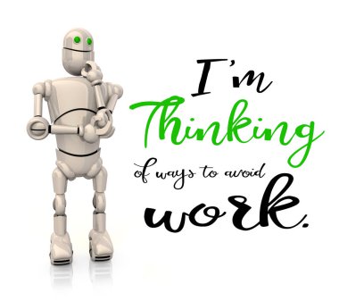 Robot Çalışma 3 boyutlu illüstrasyondan kaçınmanın yollarını arıyor