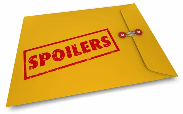 Spoilers Envelope Secrets Giving Away Ruin Ending Story 3d Illustratie — Stockfoto