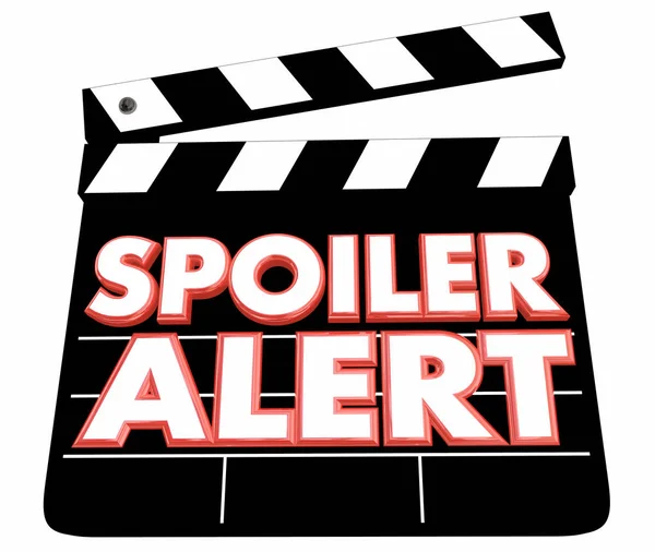 Spoiler Alert Secret Ruin Ending Revealed Film Clapper 3d Illustration — Stock fotografie