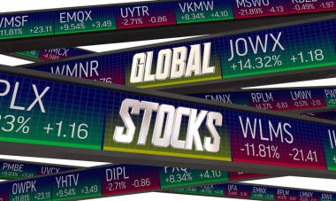 Global Borsa Endeksi Uluslararası Ticaret Çok Uluslu Şirketler 3d İllüstrasyon