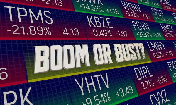 Boom Bust Stock Market Ticker Share Árak Emelkedés Fall Illusztráció — Stock Fotó