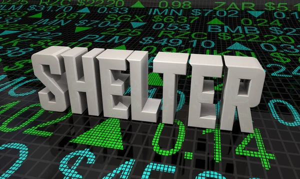 Shelter Stock Market Investimenti Sicuro Sicurezza Mantenere Vostro Denaro Illustrazione — Foto Stock