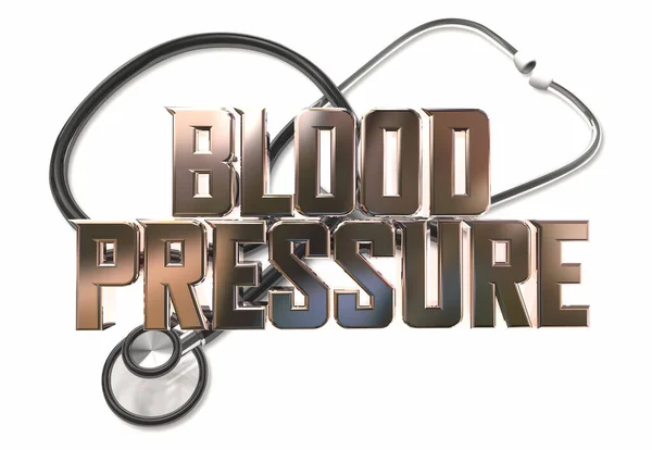 血圧医療検査 聴診器高血圧3Dイラスト — ストック写真