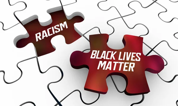 Czarny Żyje Ruch Materii Walki Rasizmem Koniec Zatrzymać Rozwiązanie Puzzle — Zdjęcie stockowe