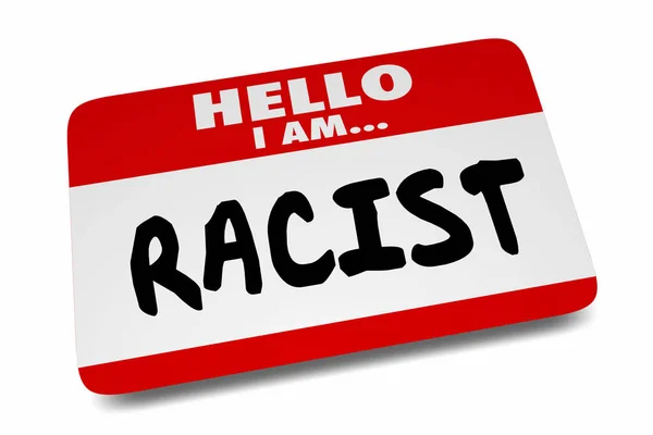 Hello Racist Name Tag Sticker Prejudice Discrimination Animation — стокове фото