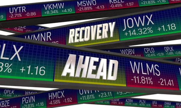 Recovery Ahead Stock Market Rebound Bull Market Illusztráció — Stock Fotó