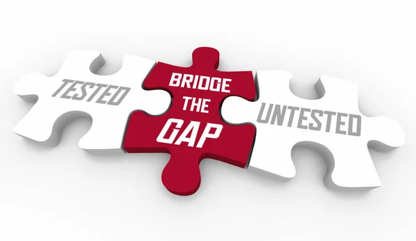 Δοκιμασμένο Untested Bridge Gap Puzzle Health Care Ελέγχει Εικονογράφηση — Φωτογραφία Αρχείου