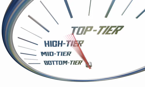 Top Tier Level Rating Score Speedometer Grading Illustration — Stock Photo, Image