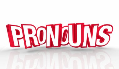 Pronouns Word Gender Non-Binary Identity 3d Illustration clipart