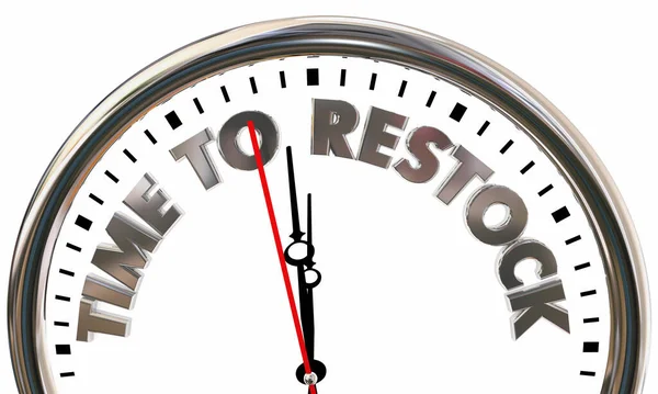 Tiempo Para Reponer Productos Reorden Reloj Mercancía Agotada Ilustración —  Fotos de Stock