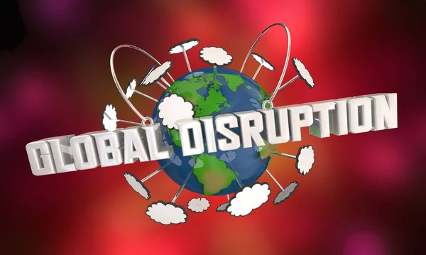 Mondiale Verstoring Verandering Internationale Uitdaging Probleemprobleem Rond Wereld Illustratie — Stockfoto