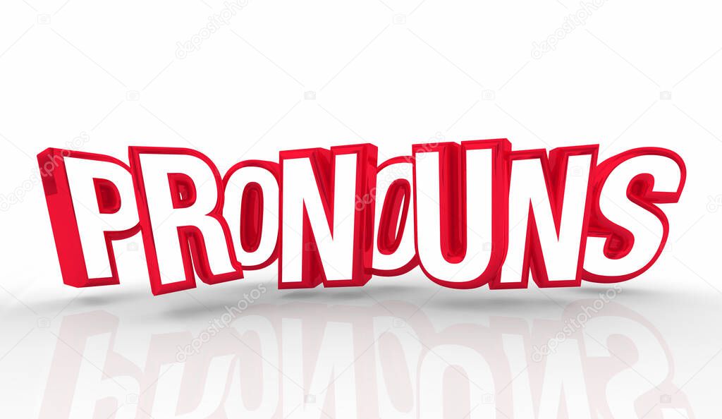 Pronouns Word Gender Non-Binary Identity 3d Illustration