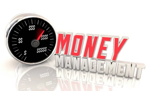 Geldmanagement Geschwindigkeitsmesser Finanzbuchhaltung Buchhaltung Investitionsverfolgung Illustration — Stockfoto