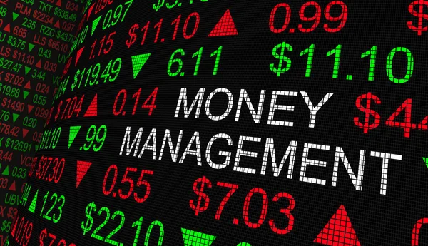 Money Management Stock Market Ticker Strategia Investimento Illustrazione — Foto Stock