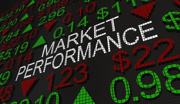 Market Performance Stock Shares Rising Falling Wall Street Analysis Illustration — 스톡 사진