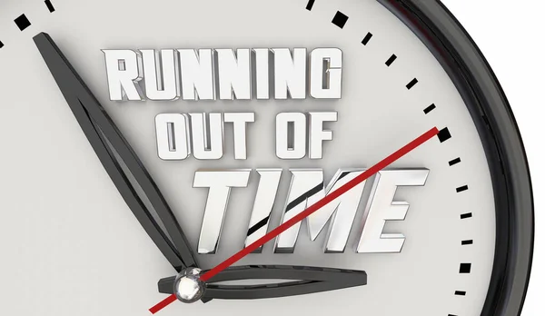 Running Out Time Clock Hands Ticking Deadline Warning Illustration — Stock Photo, Image