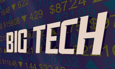 Büyük Teknoloji Dev Teknoloji Şirketleri Borsa Liderleri 3D İllüstrasyon