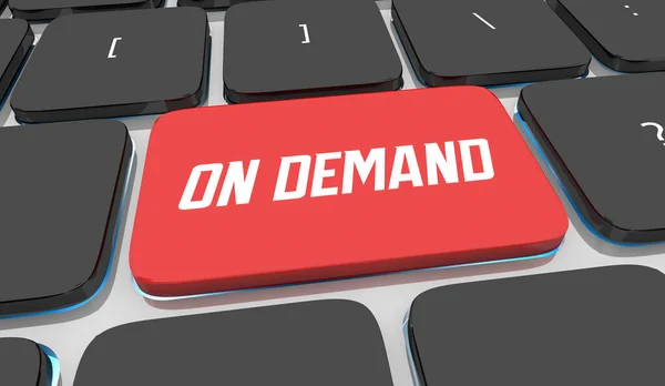 Demand Instant Streaming Service Vásárlás Megrendelés Most Computer Keyboard Illusztráció — Stock Fotó