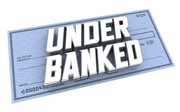 Underbankked Check Access Financial Services Unbanked Illustration — Stock fotografie