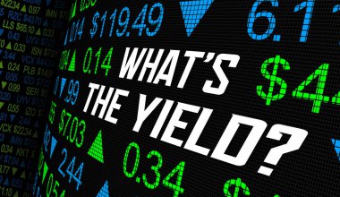 Whats the Yield Stock Price Dividend Return Earnings Ticker 3d Illustration clipart