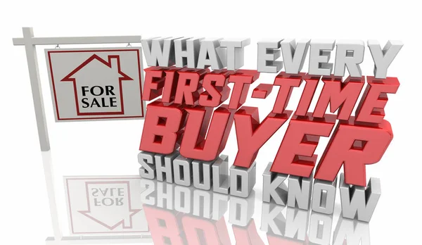 What Every First Time Buyer Should Know Home Sale Sign — Stock Photo, Image