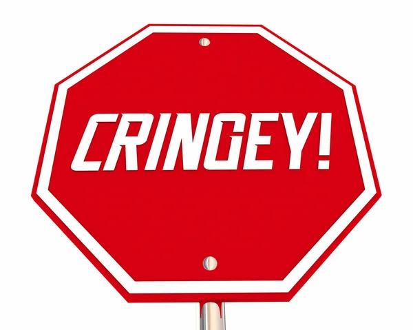 Cringey Stop Sign Warnung Peinliches Verhalten Illustration — Stockfoto