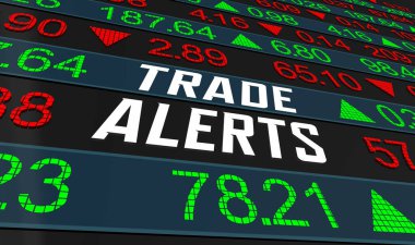 Ticari Uyarılar Borsa Yatırım Servisi Mesajları 3d İllüstrasyon