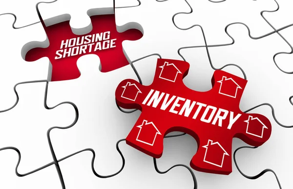 Housing Shortage Supply Demand Crisis Home Inventory Puzzle Illustration — Stock Photo, Image