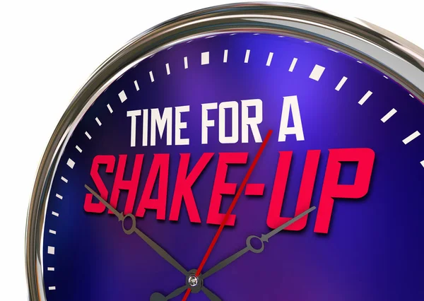 Tijd Voor Een Shake Change Disruption Shift Turmoil Upheaval Clock — Stockfoto