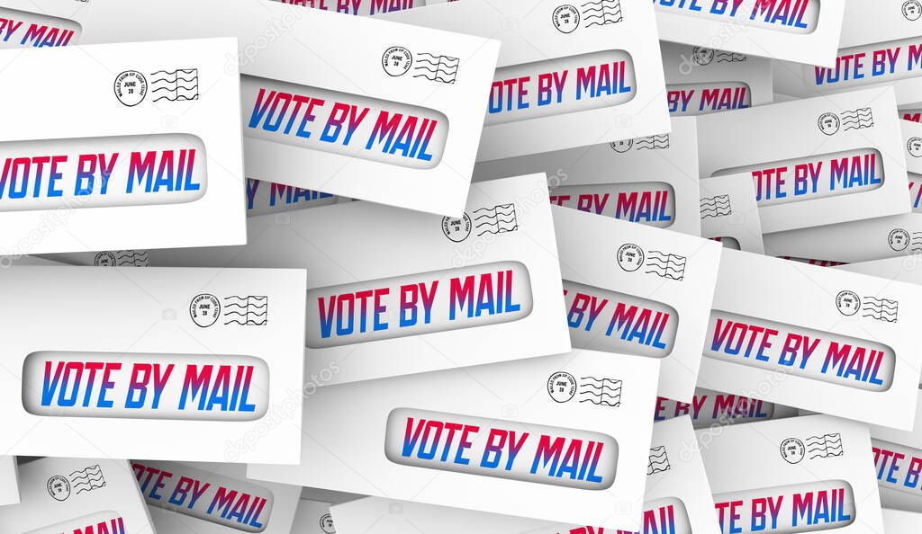 Vote by Mail Ballot Absentee Election Voting 3d Illustration