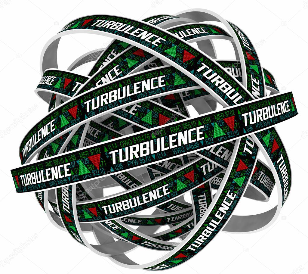 Turbulence Stock Market Prices Volatility Ups Downs Trends Cycle 3d Illustration